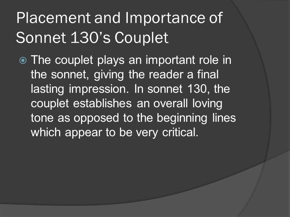 Placement and Importance of Sonnet 130’s Couplet