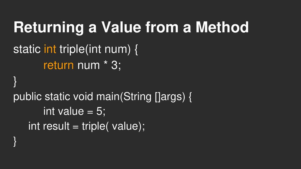 Returning a Value from a Method