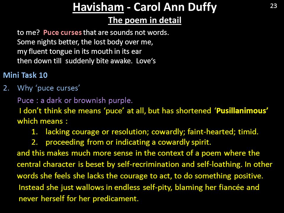 Decode råb op hende Havisham - Carol Ann Duffy - ppt video online download
