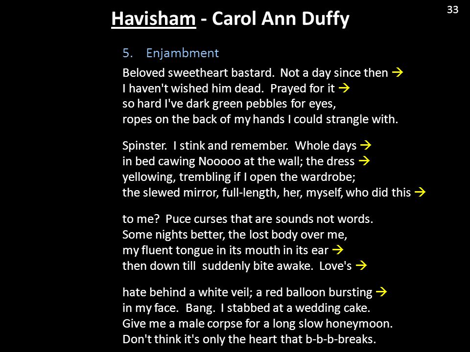 Decode råb op hende Havisham - Carol Ann Duffy - ppt video online download
