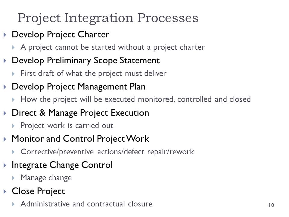Project Integration Processes