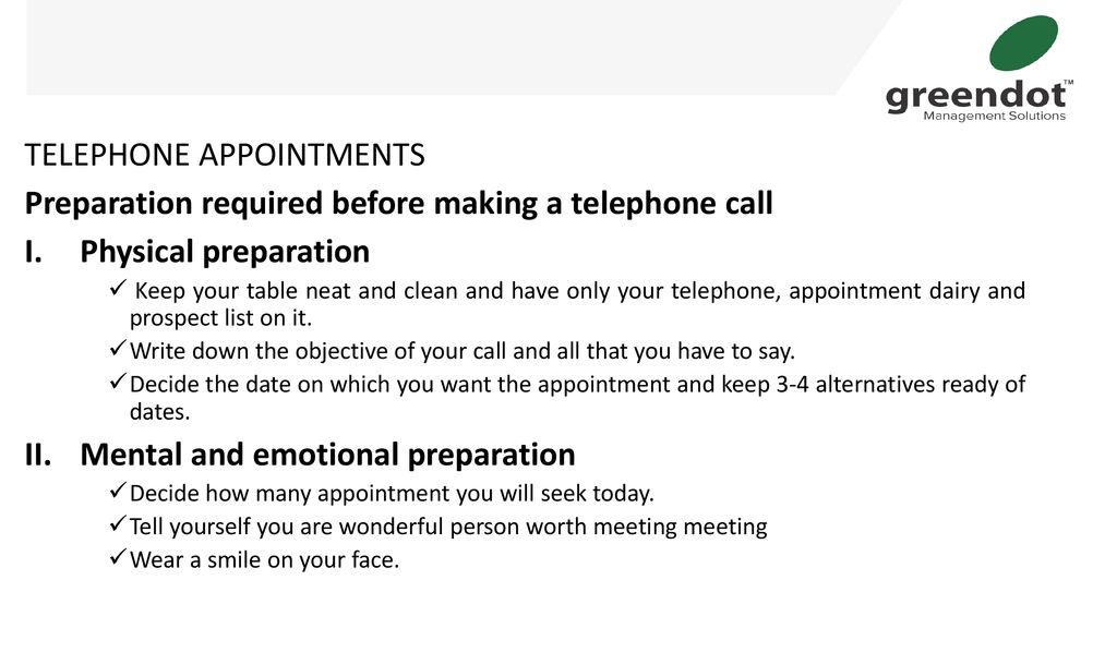 Telephone Calls By Appointment Only