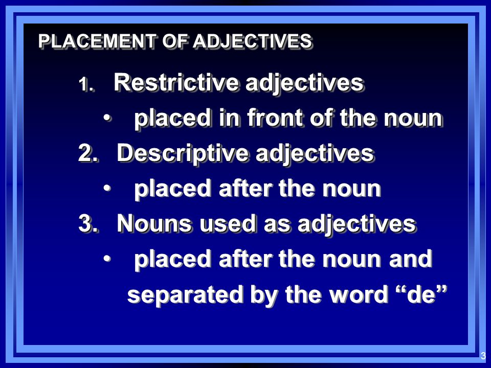 Replace adjective