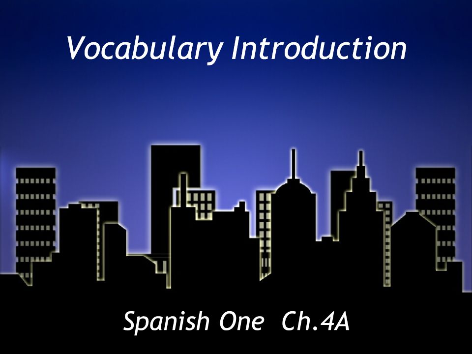 Vocabulary Introduction