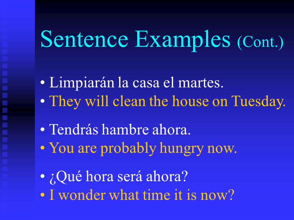 Sentence Examples (Cont.)