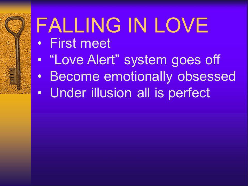 FALLING IN LOVE First meet Love Alert system goes off