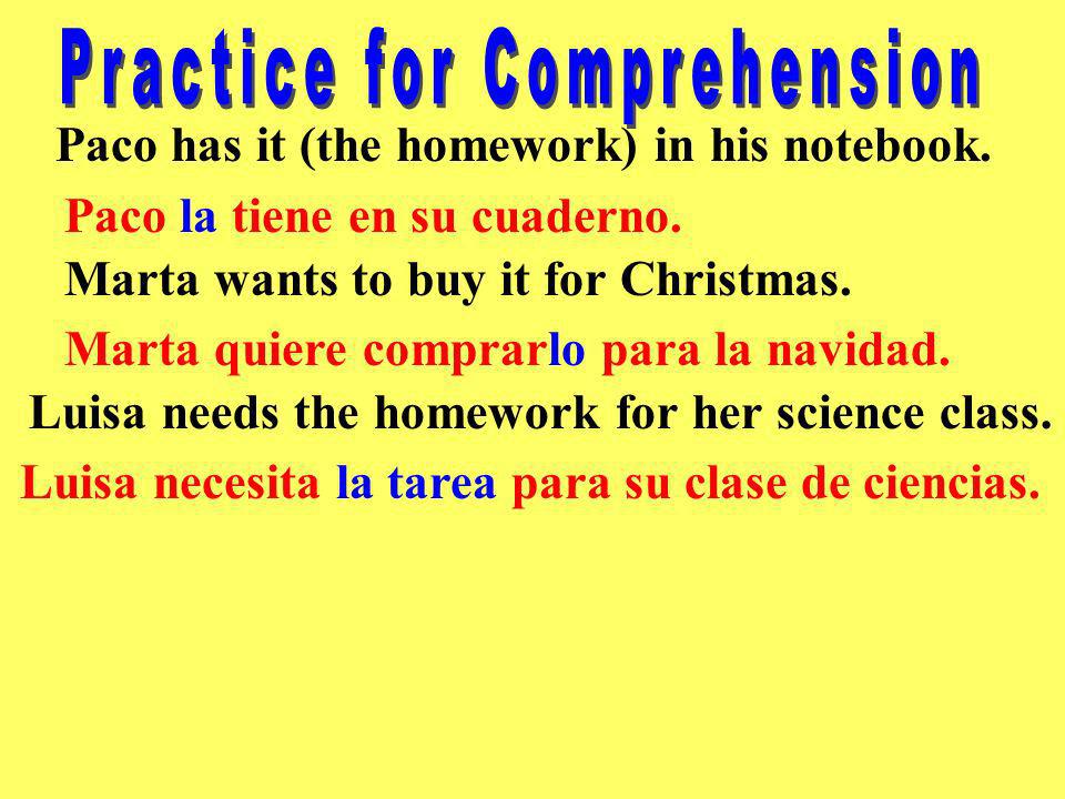 Practice for Comprehension