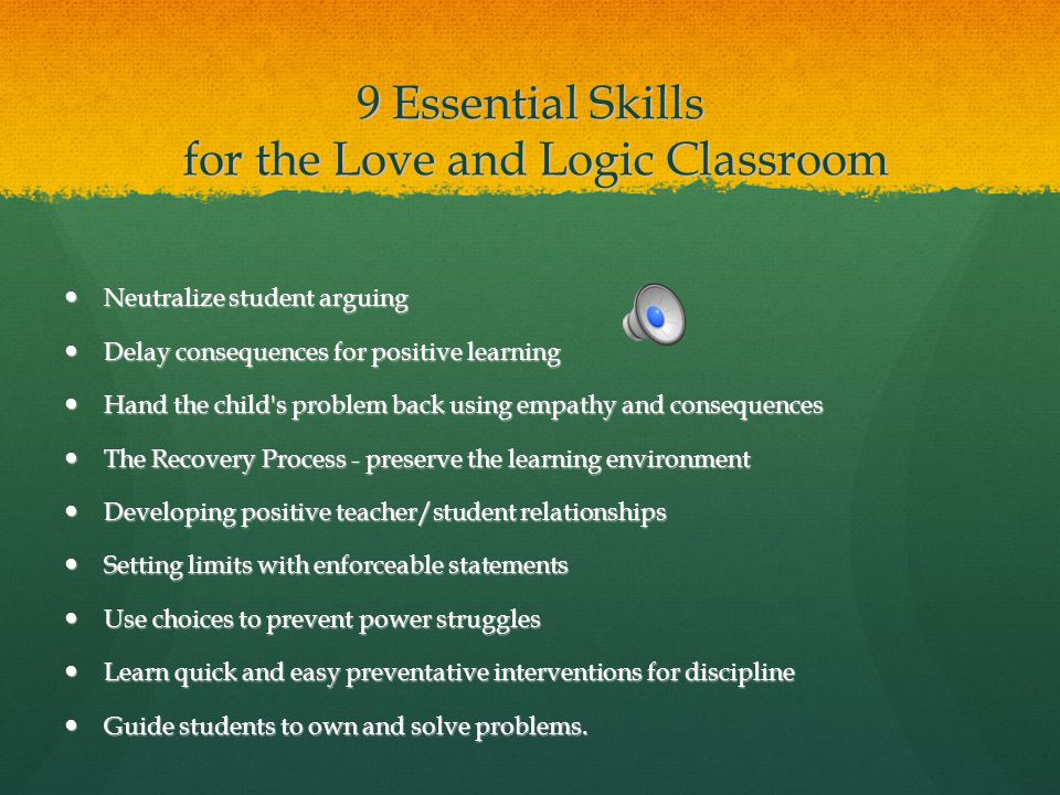 Love and logic for teachers