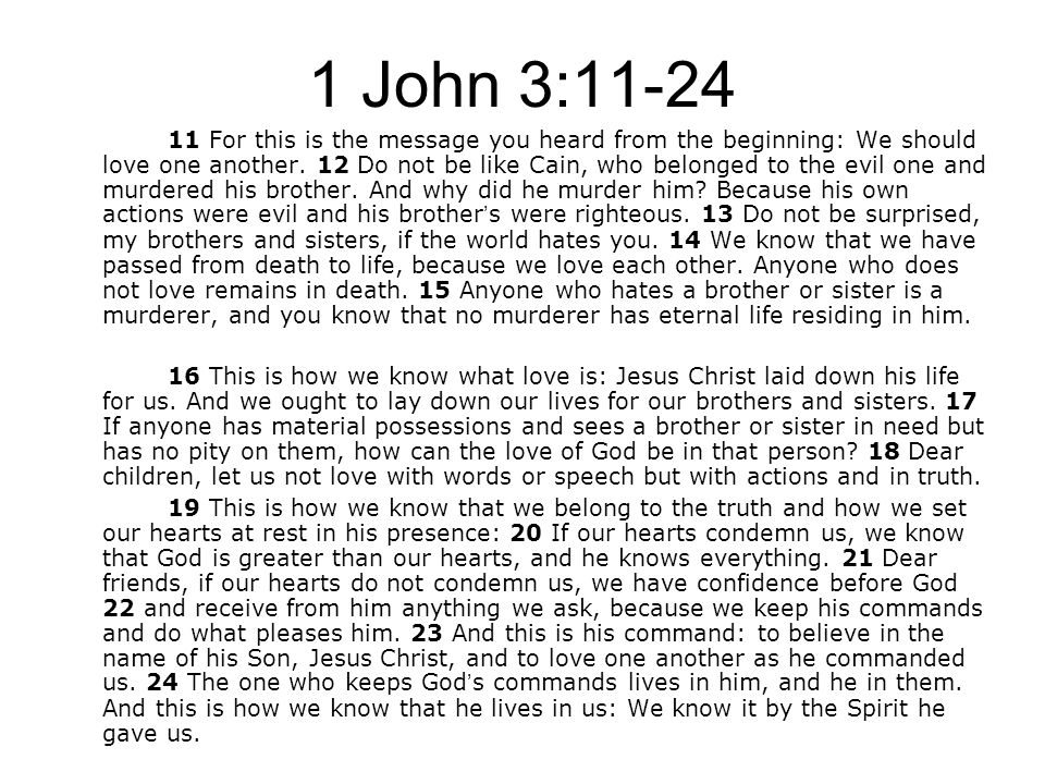 1 John 3:11-24
