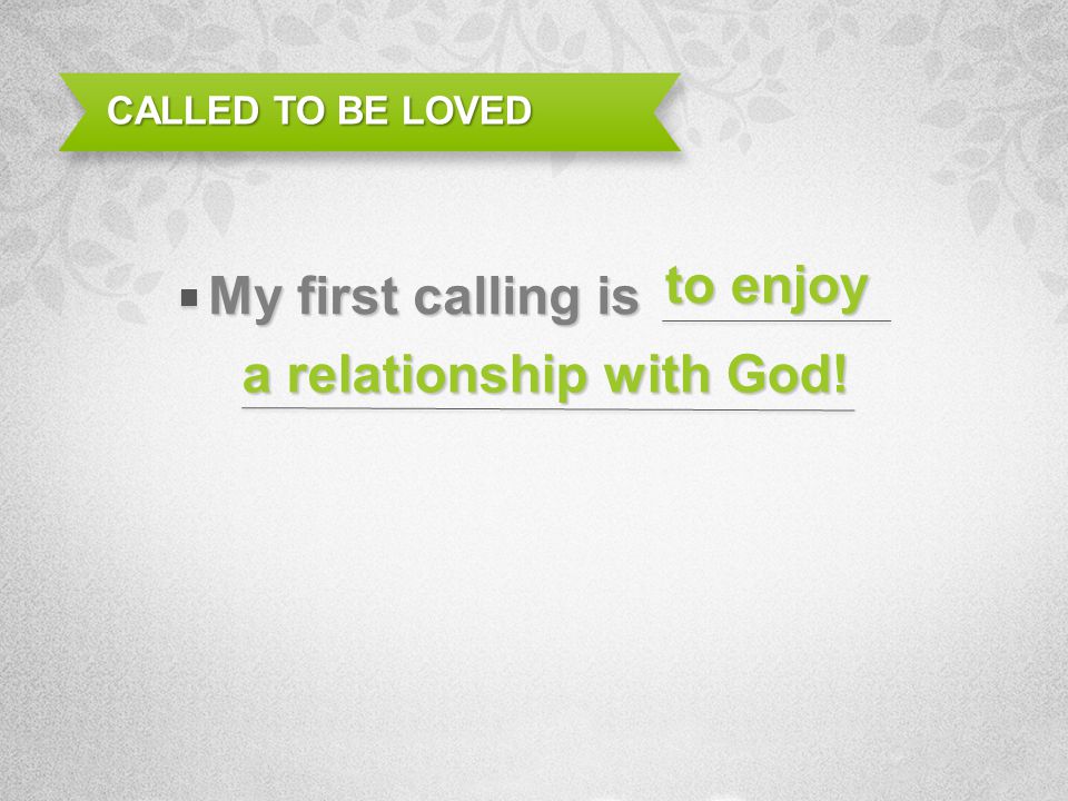 a relationship with God!