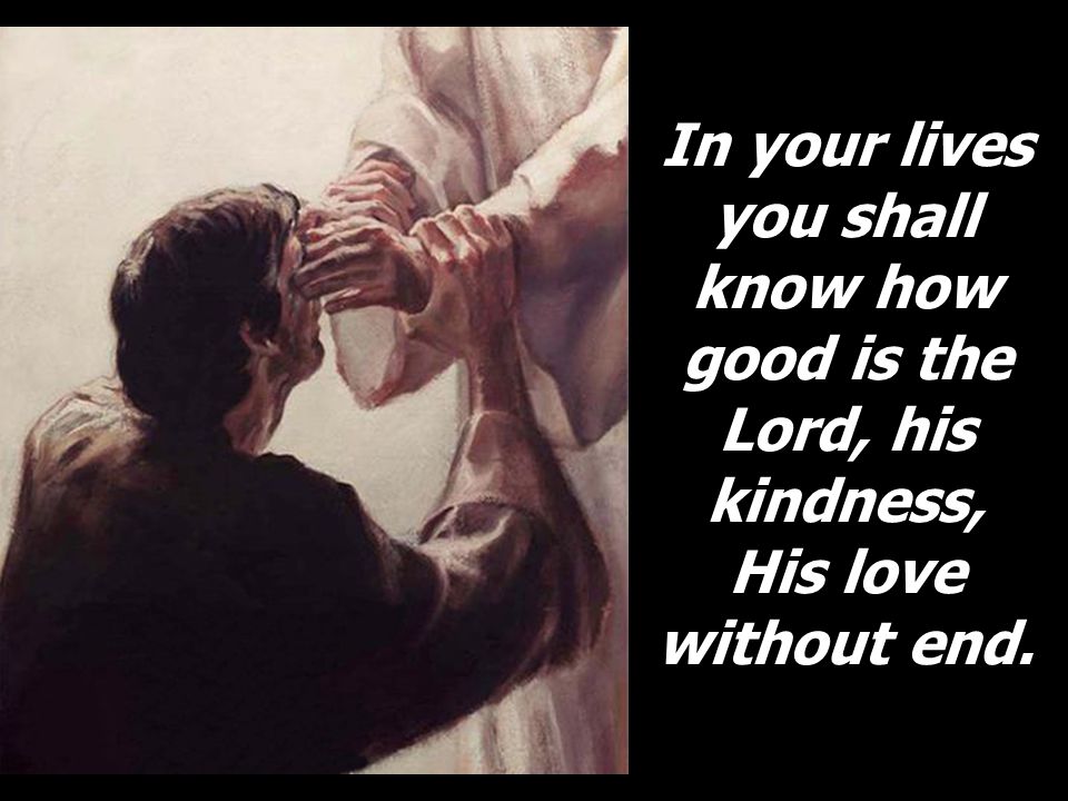 In your lives you shall know how good is the Lord, his kindness, His love without end.