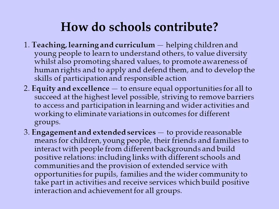 How do schools contribute