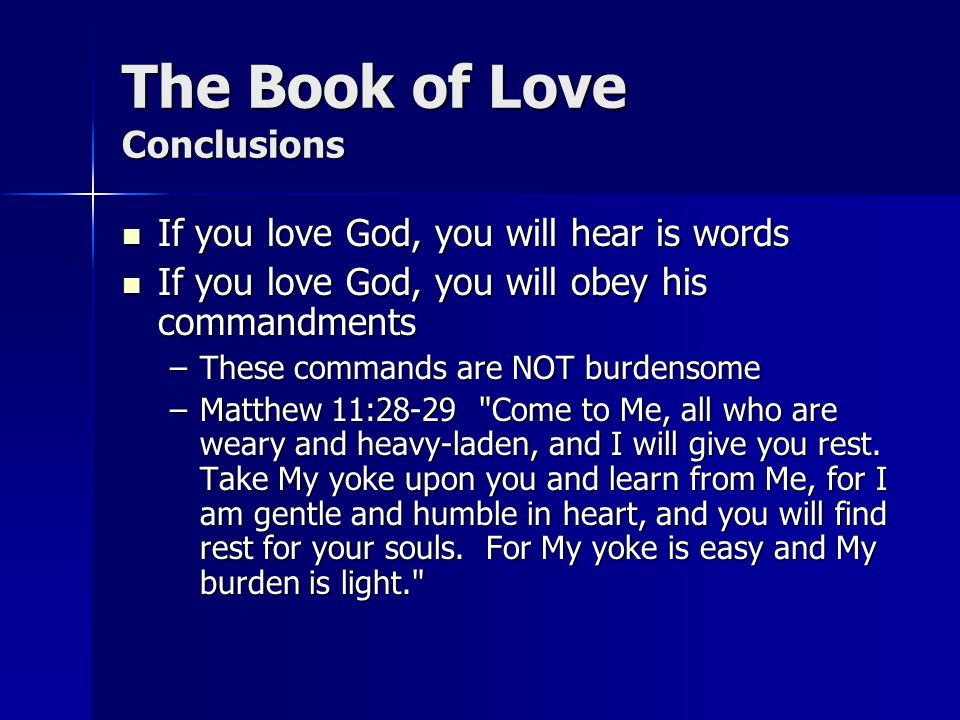 The Book of Love Conclusions