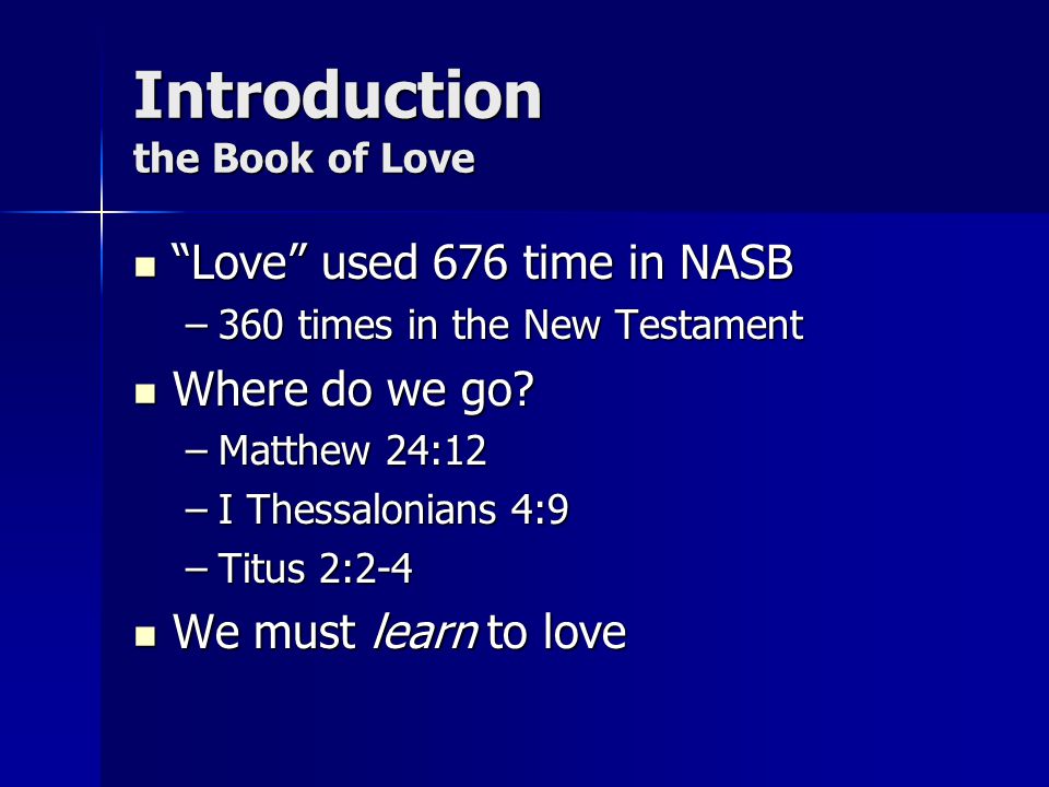 Introduction the Book of Love