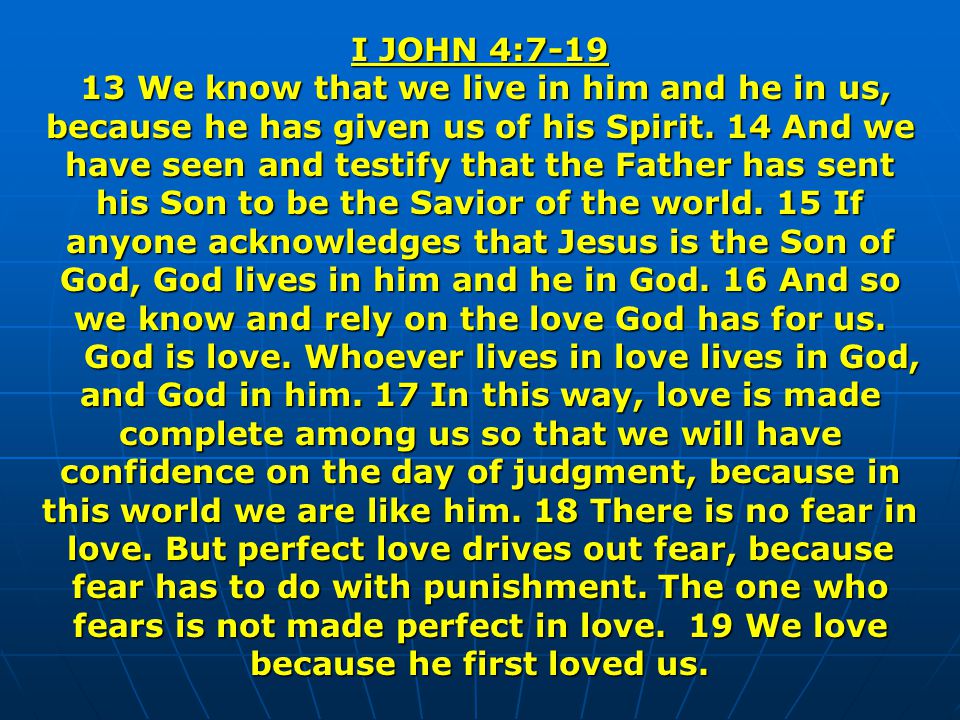 I JOHN 4:7-19