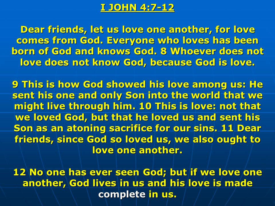 I JOHN 4:7-12