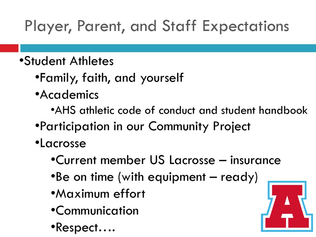 Player, Parent, and Staff Expectations