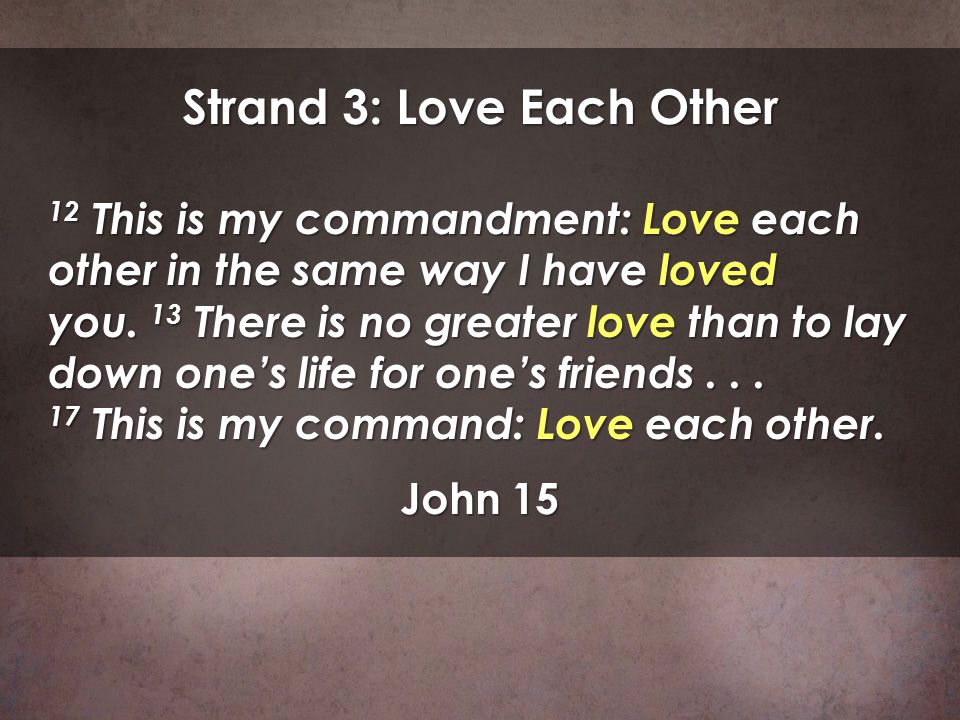 Strand 3: Love Each Other
