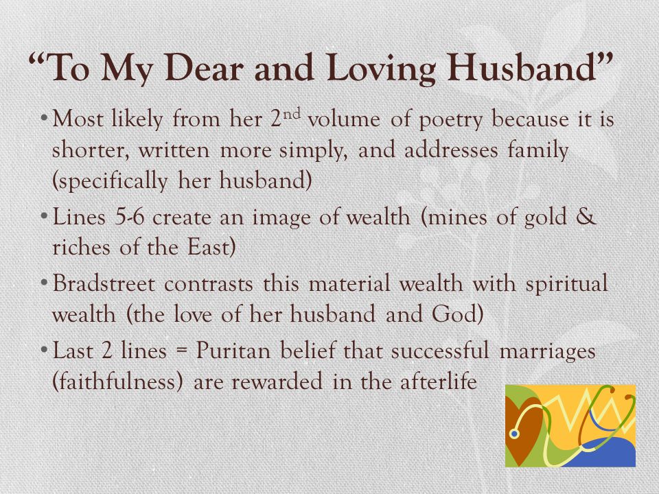 when was to my dear and loving husband written