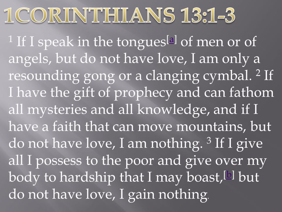 1CORINTHIANS 13:1-3