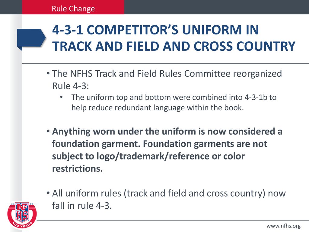 NFHS Track & field and cross country ppt download