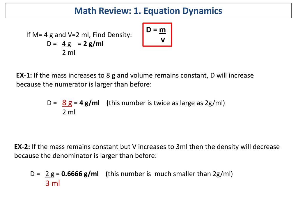 Math Review: 1. Equation Dynamics