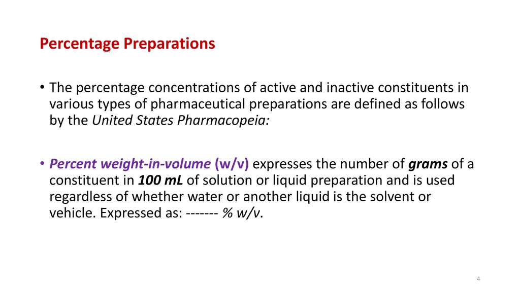 Percentage Ratio Strength And Other Expressions Of Concentration Ppt Download