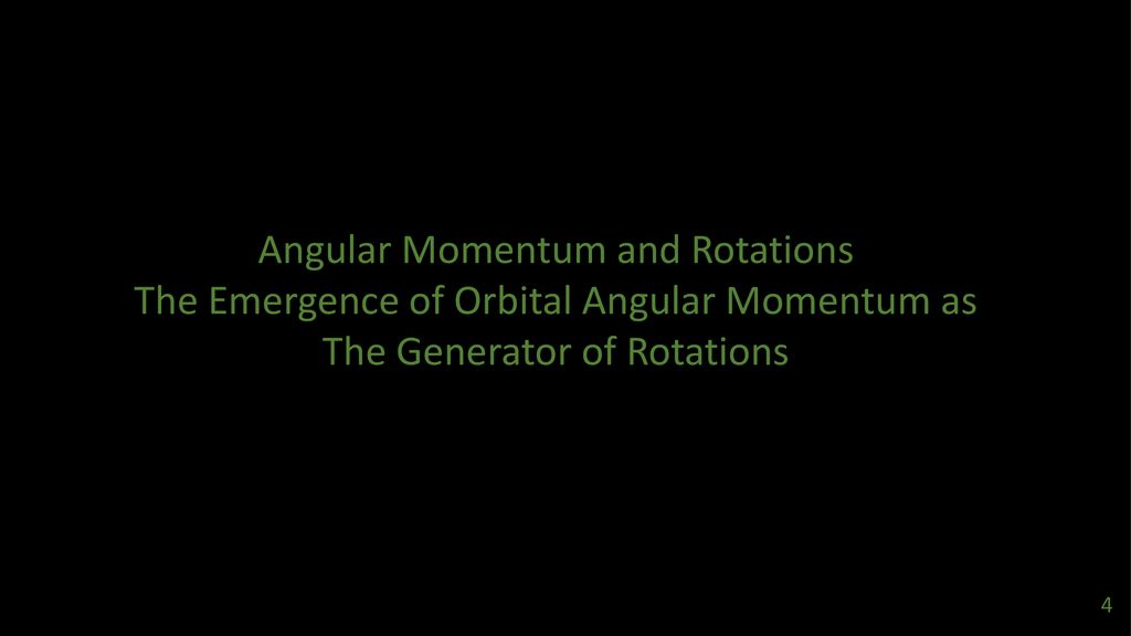 Angular Momentum and Rotations
