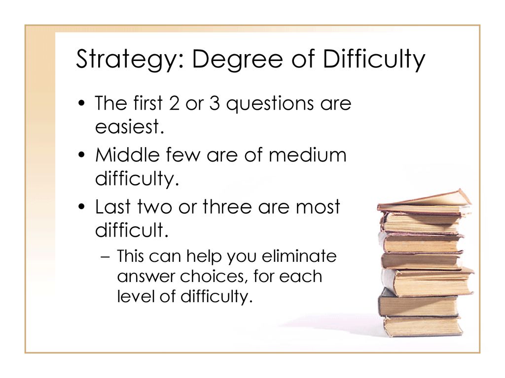 Strategy: Degree of Difficulty