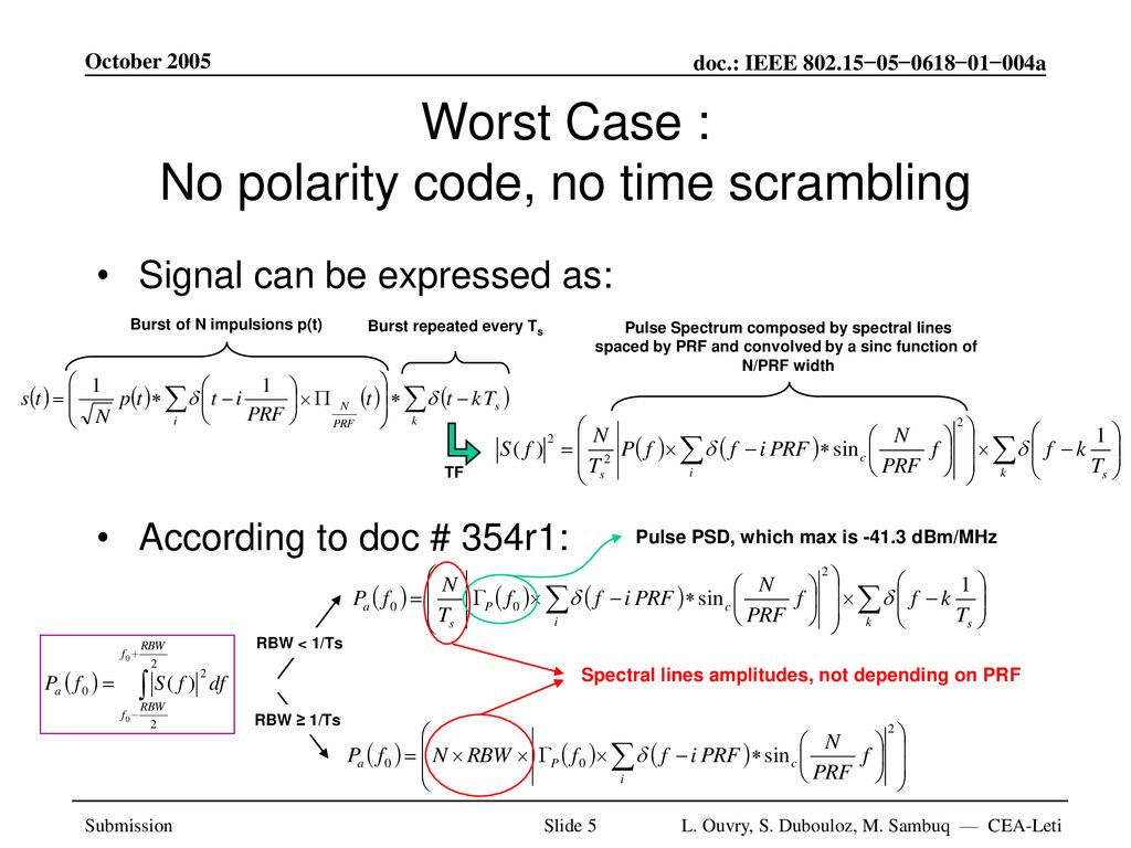 Submission Title Spectral Properties Of Tg4a Signals Ppt Download