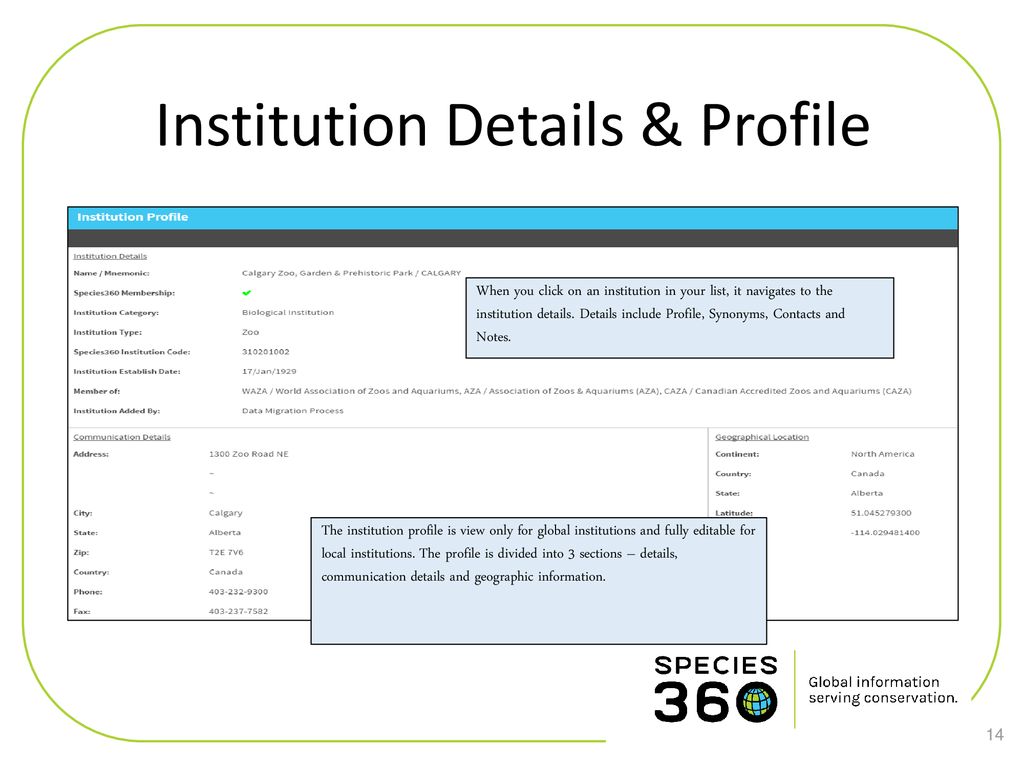 Institution Details & Profile