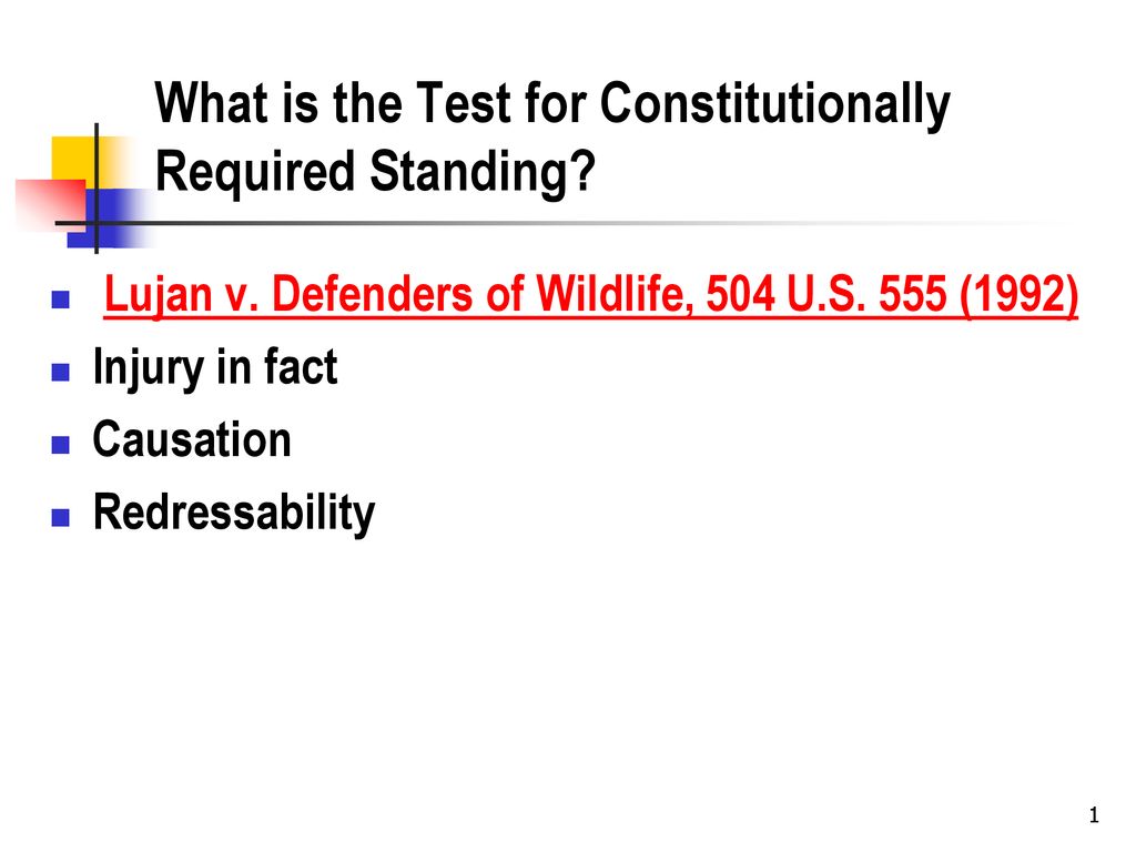 What is the Test for Constitutionally Required Standing