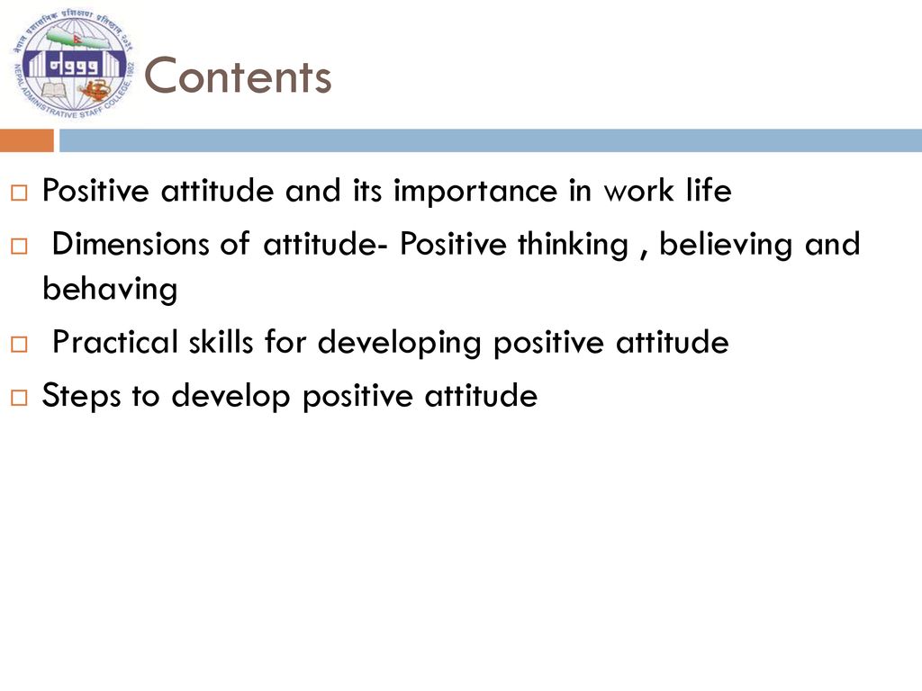 developing positive attitude ppt download