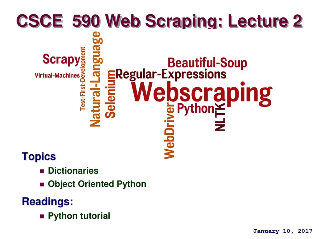 Csce 590 web scraping lecture 2 ppt download