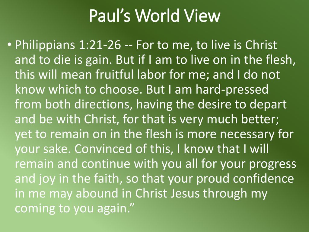 Paul’s World View