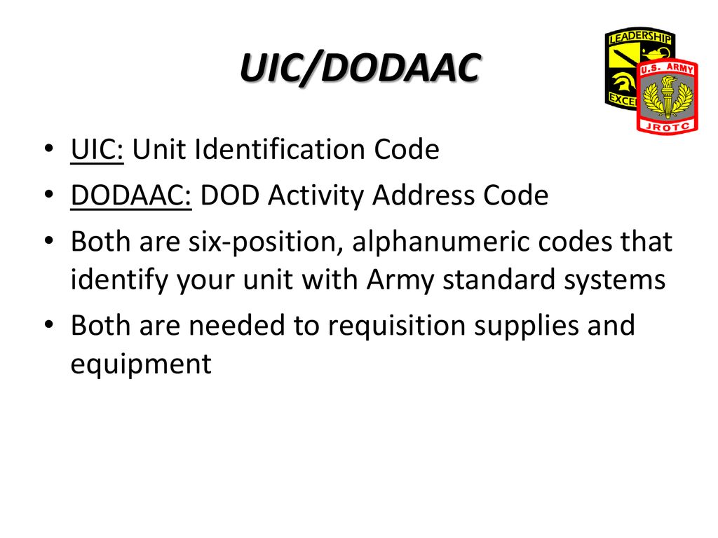https://slideplayer.com/slide/15680444/88/images/18/UIC%2FDODAAC+UIC%3A+Unit+Identification+Code.jpg