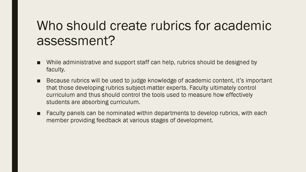 Rubrics for academic assessment - ppt download
