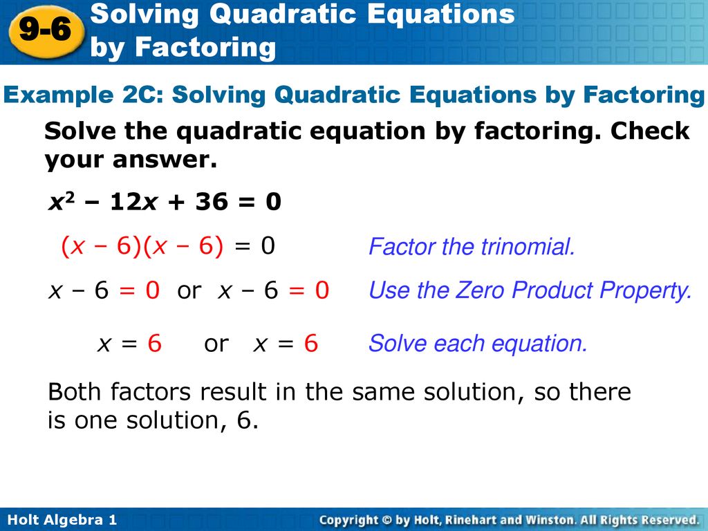 Solving Quadratic Equations by Factoring ppt download