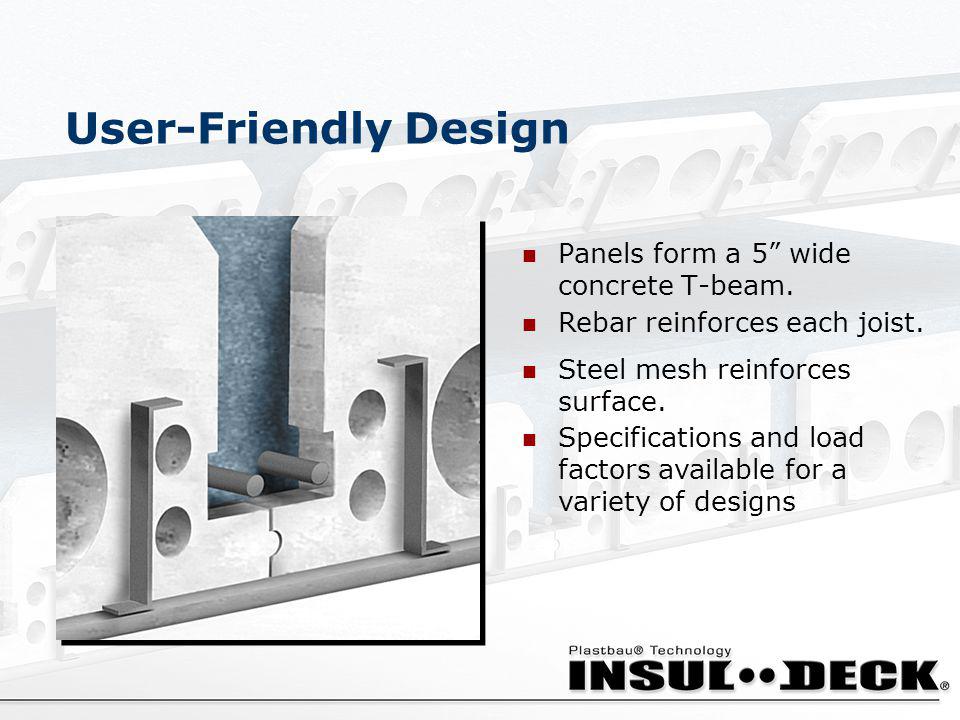 User-Friendly Design Panels form a 5 wide concrete T-beam.