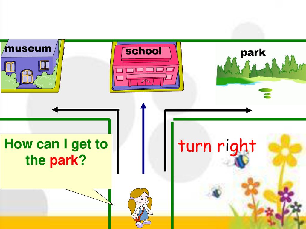 museum school park How can I get to the park turn right