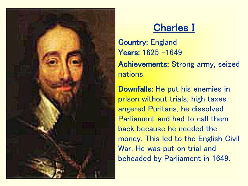 Charles I Country: England Years: