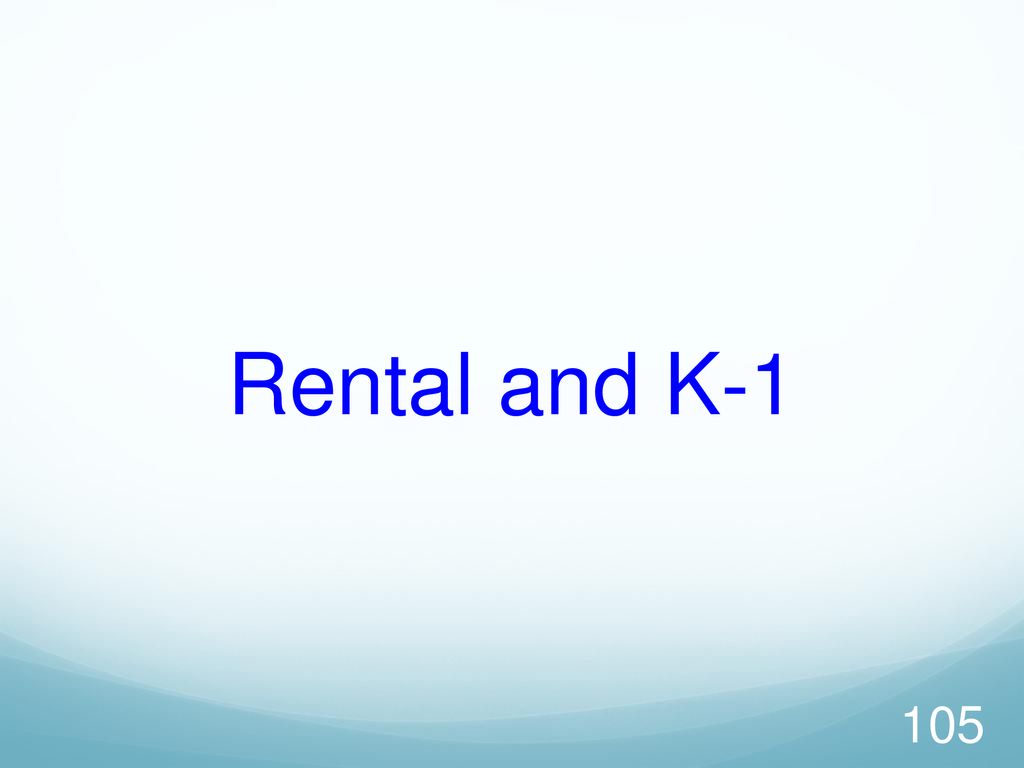 Rental and K-1