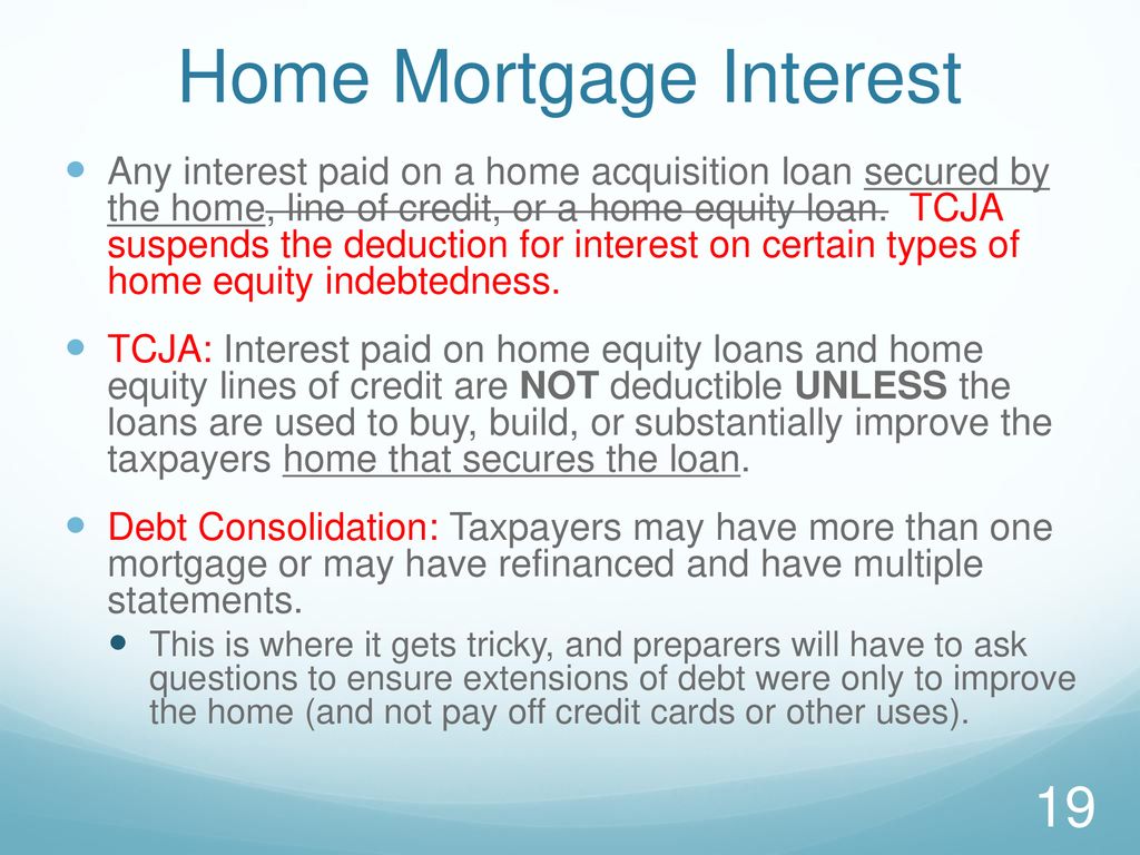 Home Mortgage Interest