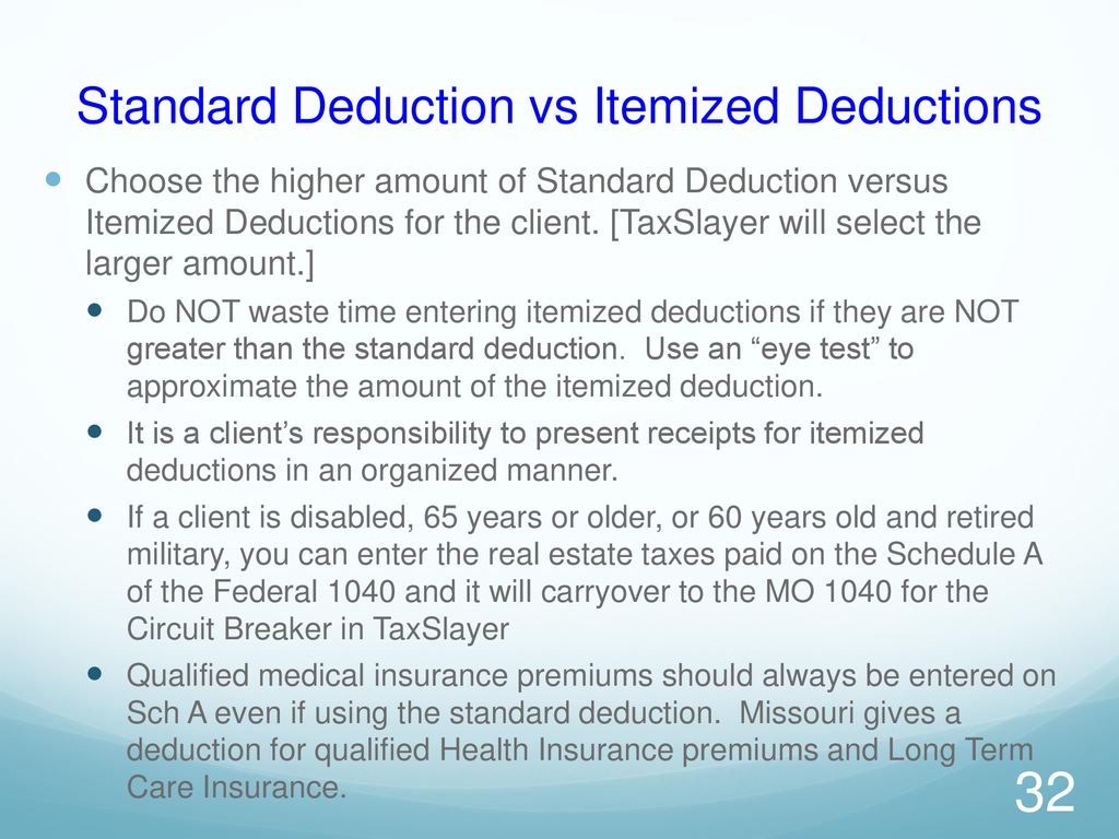 Standard Deduction vs Itemized Deductions