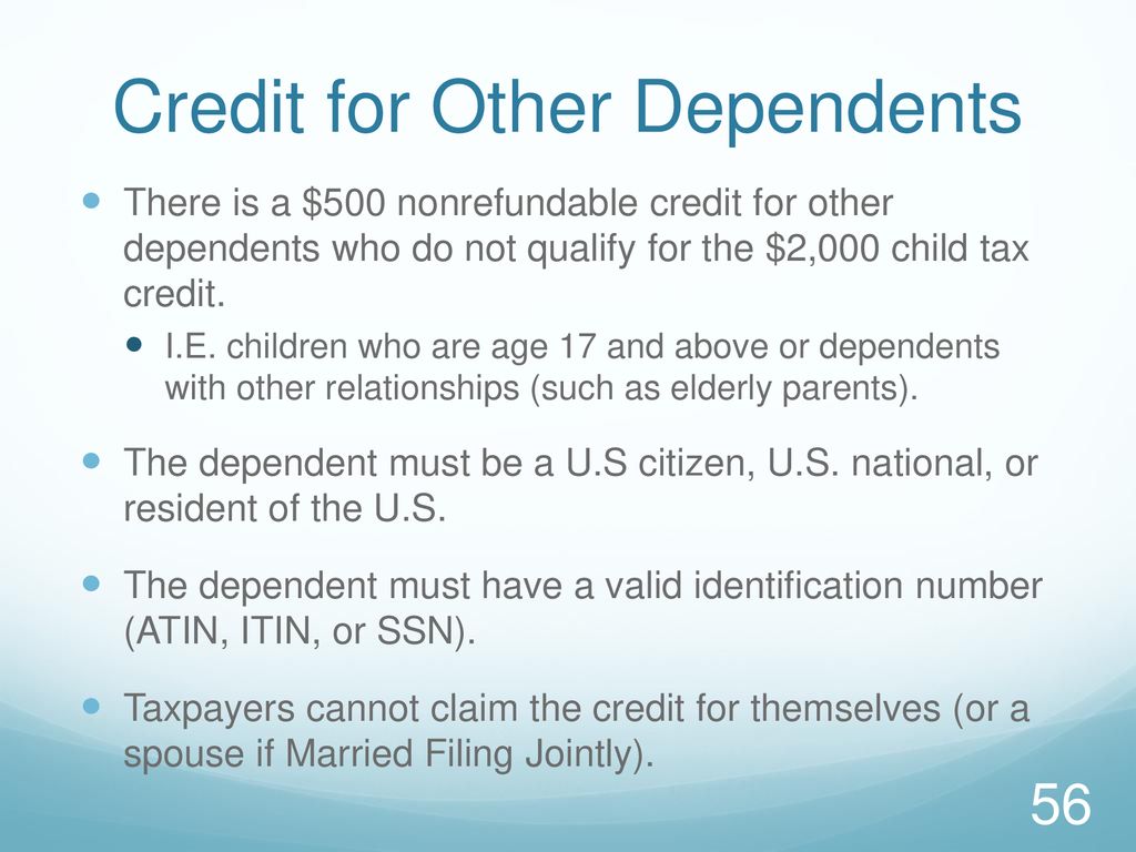 Credit for Other Dependents