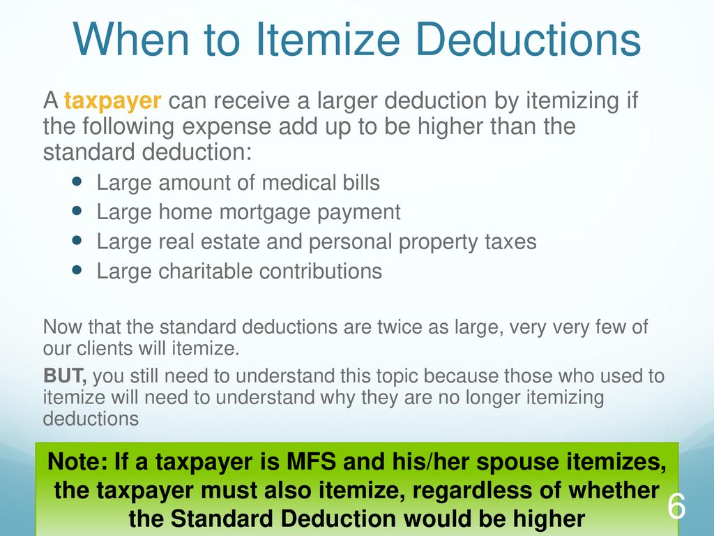When to Itemize Deductions