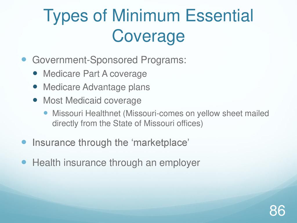Types of Minimum Essential Coverage
