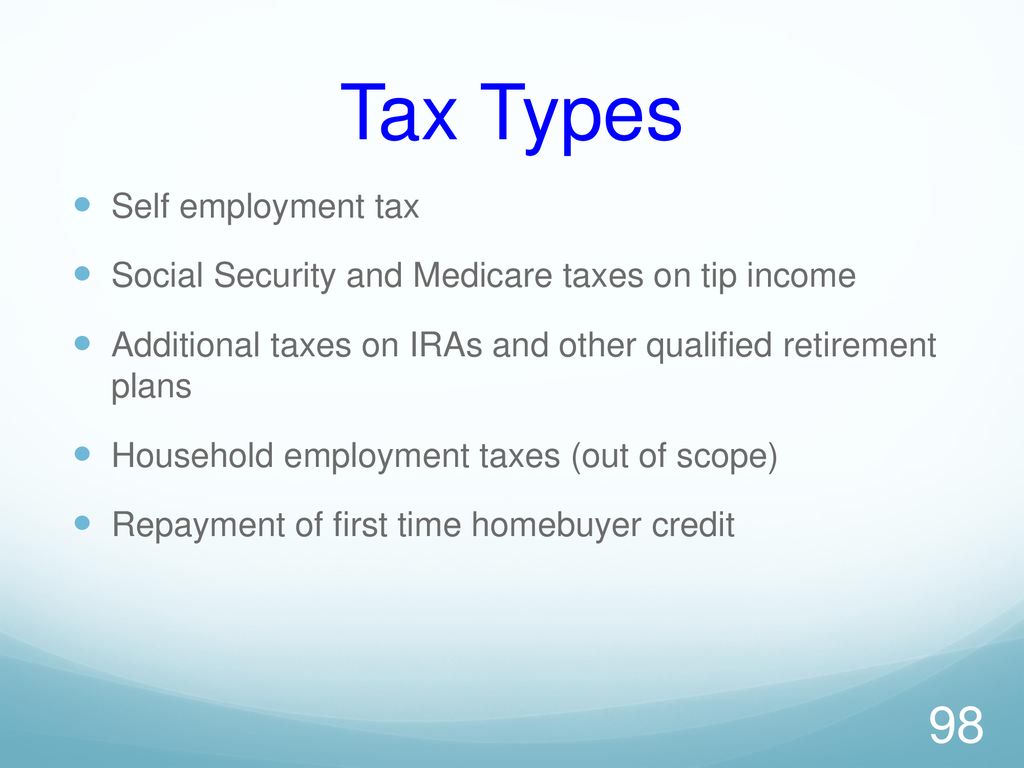 Tax Types Self employment tax