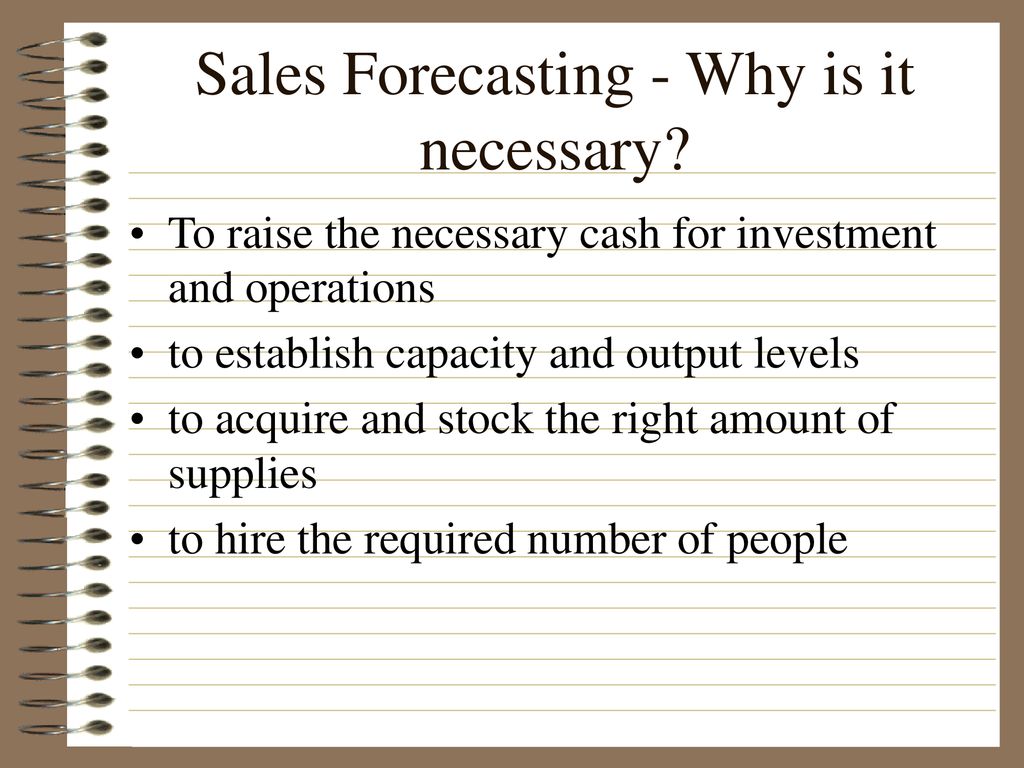 Sales Forecasting - Why is it necessary