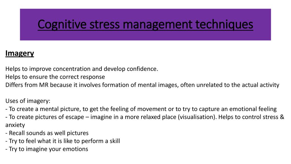 Cognitive stress management techniques